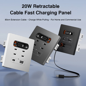 USB Type-C格納式急速充電壁コンセント 3.5m ABS素材 20W <span class=keywords><strong>20A</strong></span> WIFI対応 ホームコンピュータ/携帯電話充電ステーション - Product Image 1