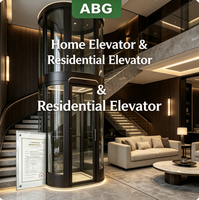 Ascenseur résidentiel à entrée double avec moteur sans engrenages pour villa privée moderne et luxueuse