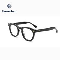 Monture Optique de Luxe Nouveau Design Vintage Acétate Rectangulaire Monture Complète Rivets Dorés Lunettes Tendance Unisexe Adultes En Stock