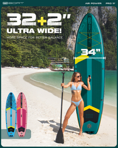 Tabla de SUP Inflable de Nuevo Diseño, Estilo Verde, en Venta, Modelo Sup AI02, Material Ecológico de PVC, EVA y Drop Stitch - Product Image 3