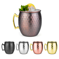 Vente en gros OEM/ODM, tasse à Moscow Mule de 550 ml, texture écaille de poisson, acier inoxydable 304 de qualité alimentaire, tasse à vin, cocktail, bière, bar