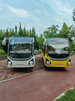 Autobús turístico eléctrico de plomo-ácido o batería de litio de 14 asientos, coche abierto o cerrado, turista urbano a la venta