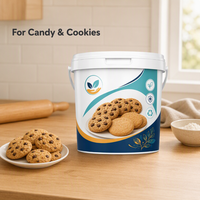 Seau en plastique rond pour l'emballage alimentaire, pour le stockage de bonbons, biscuits et gâteaux, avec couvercle et poignée, logo personnalisé, fabrication OEM ODM, fourniture d'usine