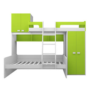 Lit superposé pour enfants en <span class=keywords><strong>bois</strong></span> moderne avec double échelle et tiroirs, idéal pour les appartements, les chambres à coucher et les écoles, vert Tomyniki Nobel, vente en gros d'usine - Product Image 2