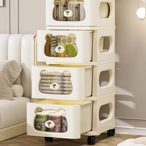 Nhựa Tủ lưu trữ ngăn kéo di động Push-Pull lưu trữ tủ Snack lưu trữ giỏ hàng - Product Image 4