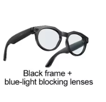Black frame + blue-light blocking lenses