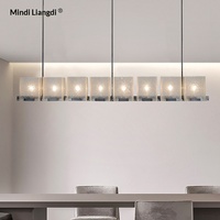 Restaurant-Pendelleuchte, Luxuriöse Moderne Minimalistische Bar-Tischlampe, Nordischer Stil Lange Streifenlampe aus Schwarzem Acryl