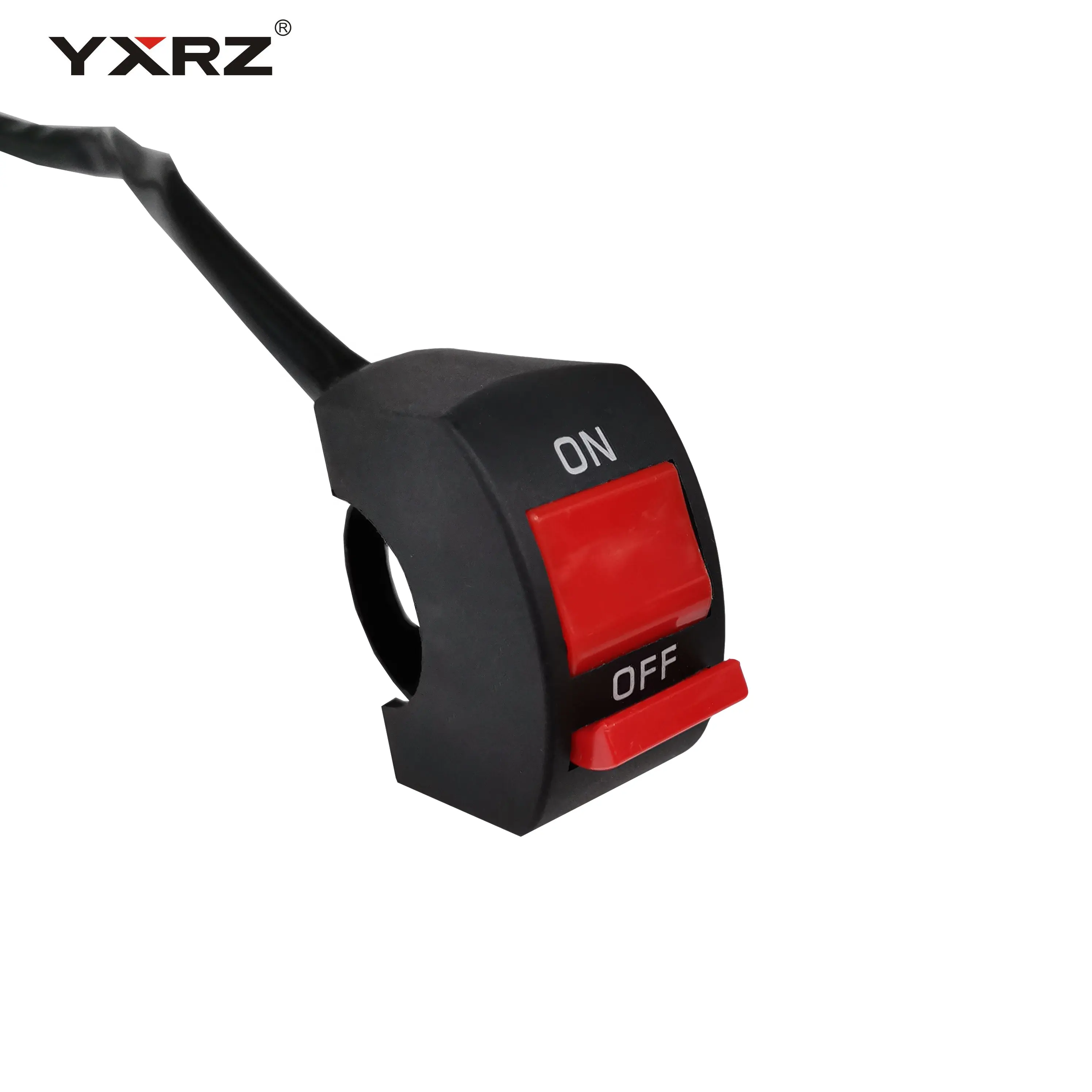 Универсальный переключатель в сборе, водонепроницаемая кнопка включения и остановки огня, 22 мм, 2 провода, на руль мотоцикла