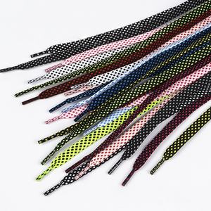 Lacets plats bicolores en sergé de polyester double couche, style classique, colorés, pour baskets et chaussures décontractées – Vente en gros - Product Image 5
