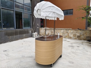 Custom Portable Mini Push <strong>Cart</strong> Street Snack Ice Cream Mobile Food Showcase - Product Image 4