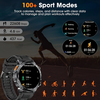 Montre connectée AK87 avec bracelet en silicone de 1,7 pouce, suivi du sommeil, rappel de sédentarité, réveil, étanche IP68, écran HD, autonomie de 5 à 10 jours