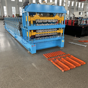 Machine de formage à rouleaux à trois couches automatique pour la fabrication de tôles de toiture en acier galvanisé et de panneaux en tôle ondulée - Product Image 2