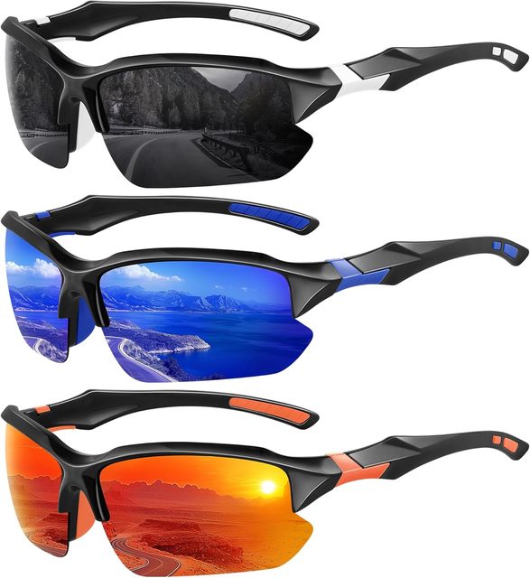 High Quality Shades Custom Polarized Sports Sunglasses for Men - UV Protection Half Frame Sun Glasses for Running Fishing