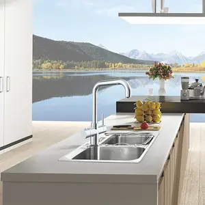 boiling water and mix water kitchen sink faucet D shape for home use