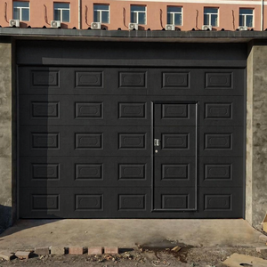 <span class=keywords><strong>Porte</strong></span> <span class=keywords><strong>de</strong></span> <span class=keywords><strong>garage</strong></span> <span class=keywords><strong>sectionnelle</strong></span> électrique automatique en alliage d'aluminium noir, ignifuge, à économie d'énergie, design moderne pour usage en entrepôt - Product Image 1