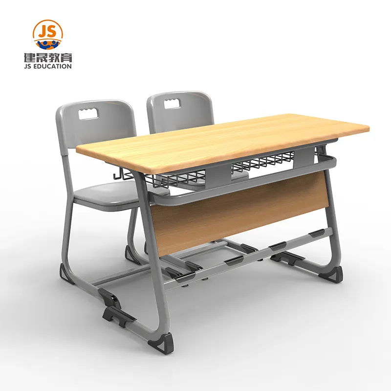 โรงเรียนอุปกรณ์เฟอร์นิเจอร์นักเรียนที่นั่งคู่โต๊ะเก้าอี้ห้องเรียนเหมาะกับการศึกษาโต๊ะและเก้าอี้