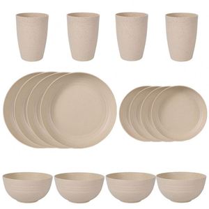 Juego de Vajilla Reutilizable e Irrompible de Fábrica, Compuesto por 16 Piezas, Incluye Platos, Tazas y Cubiertos, Apto para Uso como Vajilla - Product Image 4