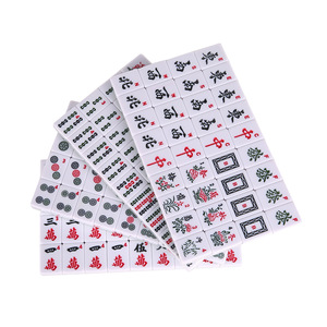 Mini Portable Travel <b>Mahjong</b> 28mm Melamine <b>Set</b> With Arabic Numbers And English Labels For Indoor Gaming - Product Image 1