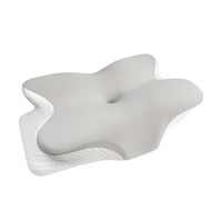 Oreiller en mousse à mémoire de forme en forme de papillon avec récupération lente et protection de la colonne cervicale, personnalisable, léger, pour le soutien du cou