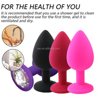SacKnove Hot Small Medium Large Sizes Expand Crystal Diamond Safe Trainer Silicone Butt Anal Plug pour les femmes Couples Gay Sex Toy