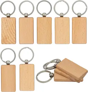 Portachiavi vuoto in legno set da 20 pezzi portachiavi rettangolare in legno intagliato vuoto