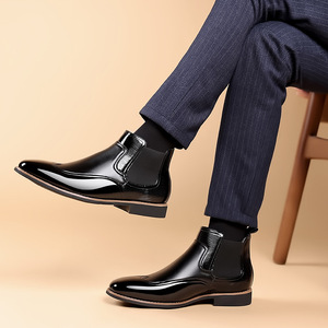 Nouvelles Chaussures Habillées Décontractées pour Hommes en Cuir Véritable Sculpté, Rehaussantes, Style Britannique à Trois Liens, Idéales pour Mariages et Affaires - Product Image 3