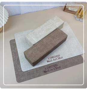 Ensemble de repose-mains rectangulaires en crème Wabi Sabi, double face, en cuir imperméable, support de repose-bras, coussin pour manucure, fournitures de salon - Product Image 2