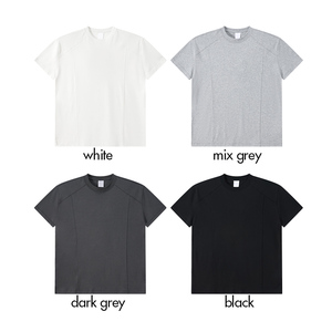 OEM Custom Logo 220GSM Cooling Sports T‑Shirt Cotton Lyocell Spandex <b>Patchwork</b> Design Solid Short Sleeve Regular Shoulder - Product Image 3