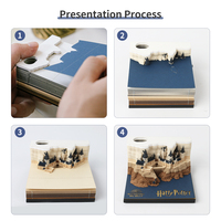 Château Magique d'Harry 3D – Bloc-notes Décoratif de Bureau en Papier Sculpté au Laser pour l'École et le Bureau