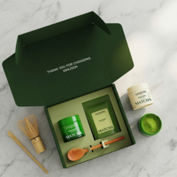 Boîte de conservation alimentaire en fer blanc imprimée sur mesure 30g 50g 80g 100g pour poudre de matcha et de café avec ensemble d'emballage cadeau en sachet stand-up
