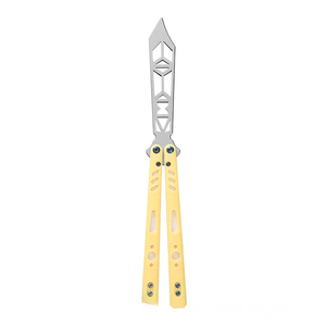 Couteau papillon d'entraînement non affûté en acier inoxydable, double lame, pour entraînement efficace, modèle PC Hourglass - Product Image 5