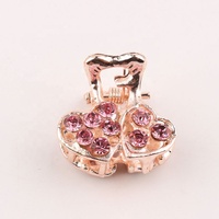 Free angepasst silber 2.5cm Mini diamant metall haar klaue mit Beads und Rhinestones gold blume haar zubehör krallen