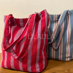 Nouveau Sac Fourre-tout d'Été Tendance Grande Capacité pour Femme en Toile avec Poches Sac à Bandoulière Rayé pour la Plage - Product Image 1