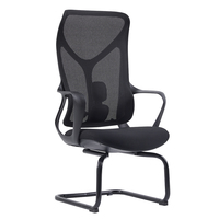Chaise de bureau ergonomique de haute qualité en tissu moderne avec soutien lombaire, chaise d'étude pour ordinateur à domicile, sans roulettes, chaise de conférence