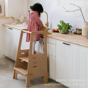 Solid Wood Children <b>Learning</b> <b>Tower</b> With Footrest Safety Design For Kitchen Bathroom Child Use - Product Image 1