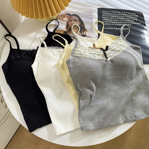 Nouveau débardeur bandeau en dentelle à dos ouvert avec coussinets de soutien-gorge intégrés, sans manches, coupe ajustée, pour <span class=keywords><strong>femme</strong></span>, à porter en sous-vêtement ou en vêtement extérieur, collection Printemps-Été - Product Image 5