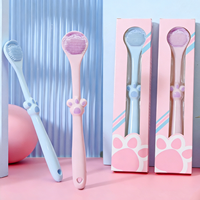 Nettoyeur de langue en silicone en forme de patte de chat, à poils doux, pour adultes et enfants, outil d'hygiène buccale portable pour une haleine fraîche