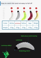 C 125 pièces en gros Topline Tackle Mini doux ver de farine mouche leurre de pêche pas cher petit réaliste truite ver leurre souple