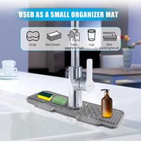 Tapis de protection anti-éclaboussures classique rectangulaire en silicone pour robinet - Antidérapant, écologique, attrape-eau pour évier, tampon de drainage, couleur personnalisable
