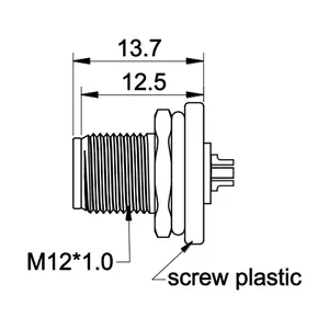 Sinyal harga pabrik konektor lingkar M12 * 1.0 solder pengencang depan 2 3 4 5 8 12 PIN M12 harga pabrik