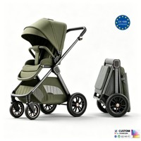 Poussette haute pour bébé, 3 en 1, avec siège auto, permettant de s'asseoir et de se coucher