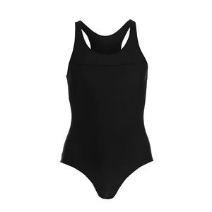 Maillot de bain une pièce noir, dos nageur, couleur unie, pour femme - Product Image 3