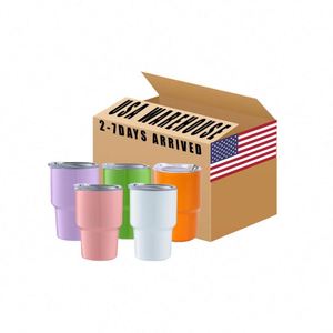 Mini-gobelet isotherme en acier inoxydable de forme personnalisée, verre à shot de 3 oz avec paille, multicolore, impression par sublimation, pour le camping, style américain - Product Image 2