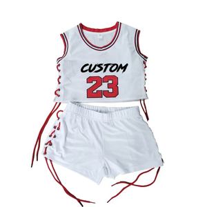 Sports personnalisés grande taille été sans manches polyester Biker Shorts ensembles pour femmes deux pièces ensemble vêtements haut court - Product Image 2