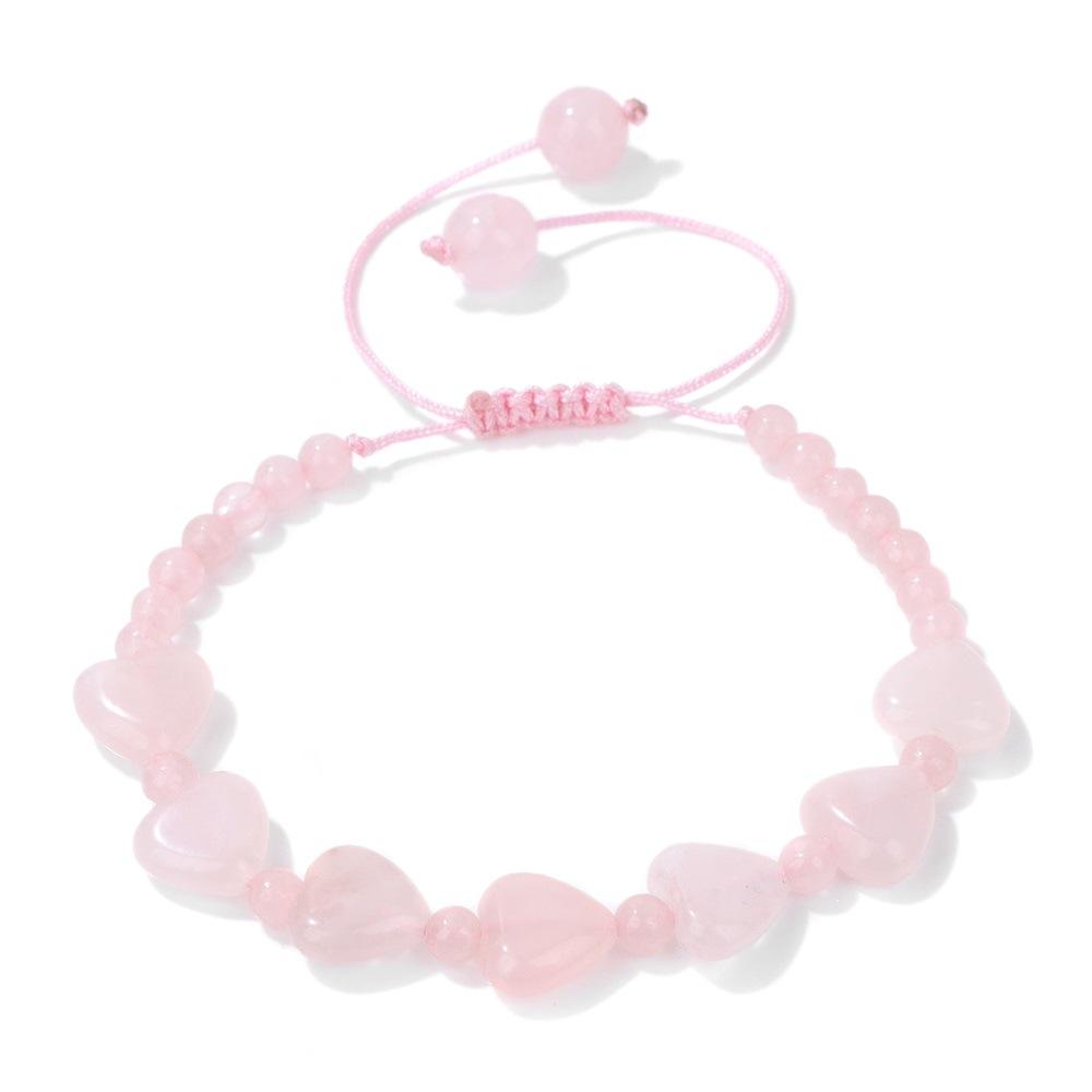 Rose Quartz Heart with Small Beads