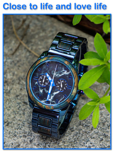 Orologio di Alta Gamma con Cassa <span class=keywords><strong>in</strong></span> Acciaio Inossidabile Effetto <span class=keywords><strong>Legno</strong></span> <span class=keywords><strong>e</strong></span> <span class=keywords><strong>Pietra</strong></span>, Montre Homme, Prezzo per Uomo - Product Image 5