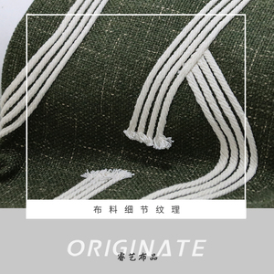 RUIYI Home Textile 100% <strong>Silk</strong> Throw Pillowcase Modern <strong>Green</strong> Striped Design with Simple Stitching Technique for Hotels Home Use - Product Image 6