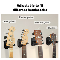 Support de guitare pliable avec crochet pour guitare électrique/acoustique/basse - Métal et plastique durables, loquet à activation par gravité, noir