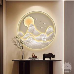 Dipinto Decorativo di Alta Gamma per Ingresso Rotondo con Luce LED Luminosa Dipinto da Appendere Murale per Corridoio e Passaggio - Product Image 4