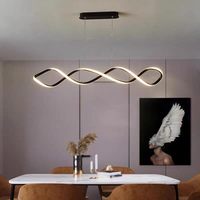 Lustre de restaurant créatif en fer forgé avec LED, télécommande, finition or/noir, design minimaliste pour la maison et le studio, réglable